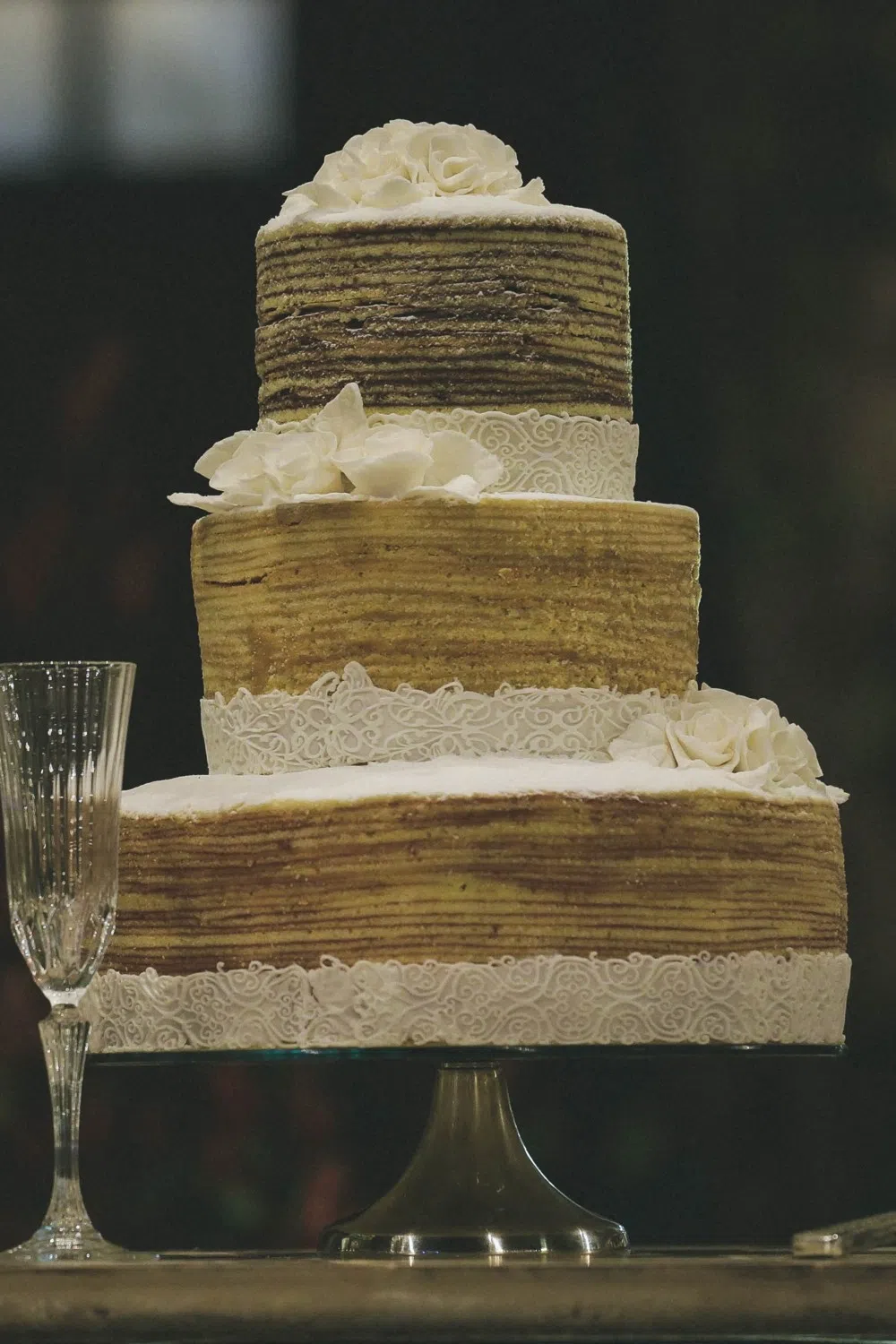 gâteau de mariage trois étages praliné